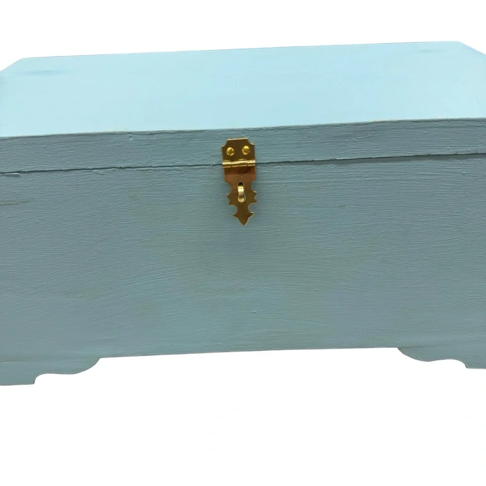Beautiful Light Blue Jewelry Box Hand Crafted New